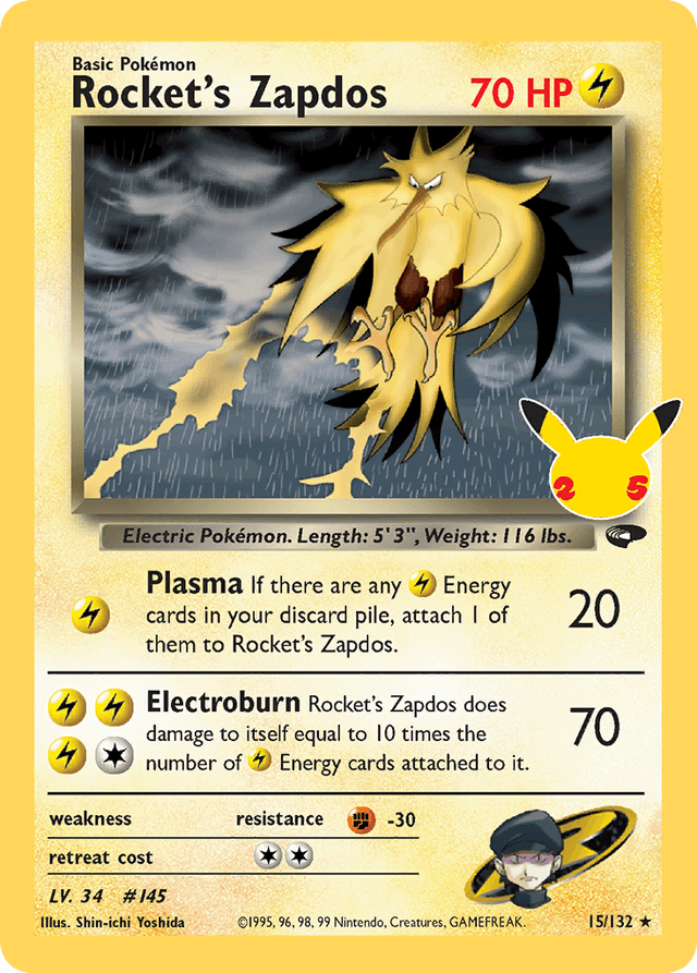 Rocket's Zapdos CEL25C-15
