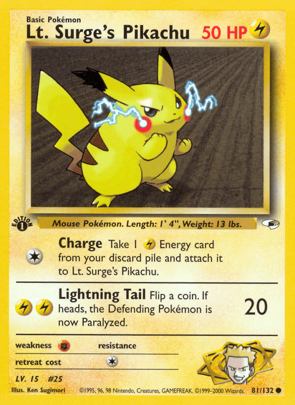Lt. Surge's Pikachu GYM1-81