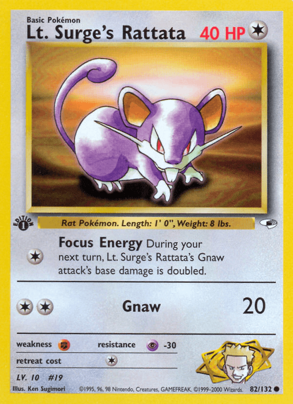 Lt. Surge's Rattata GYM1-82