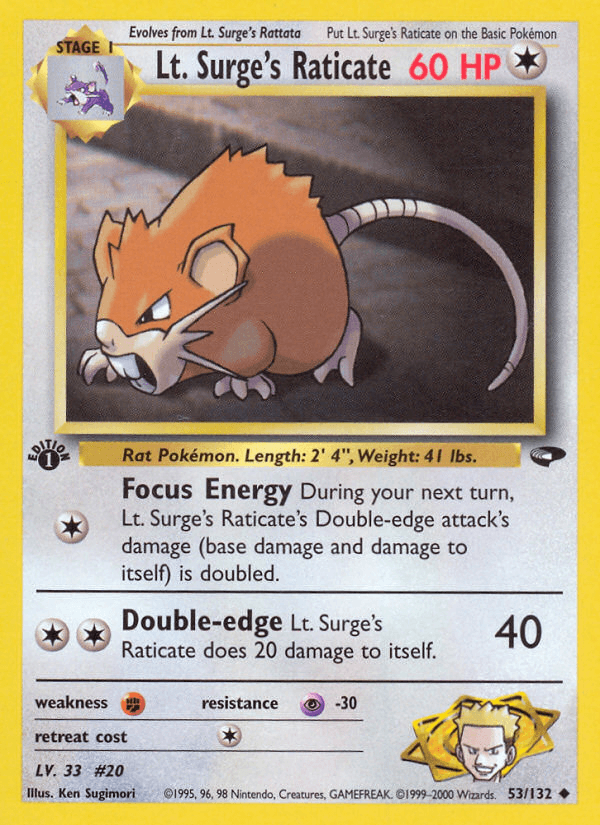 Lt. Surge's Raticate GYM2-53