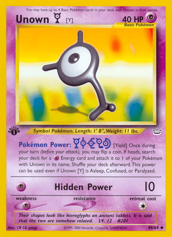 Unown [Y] NEO3-40