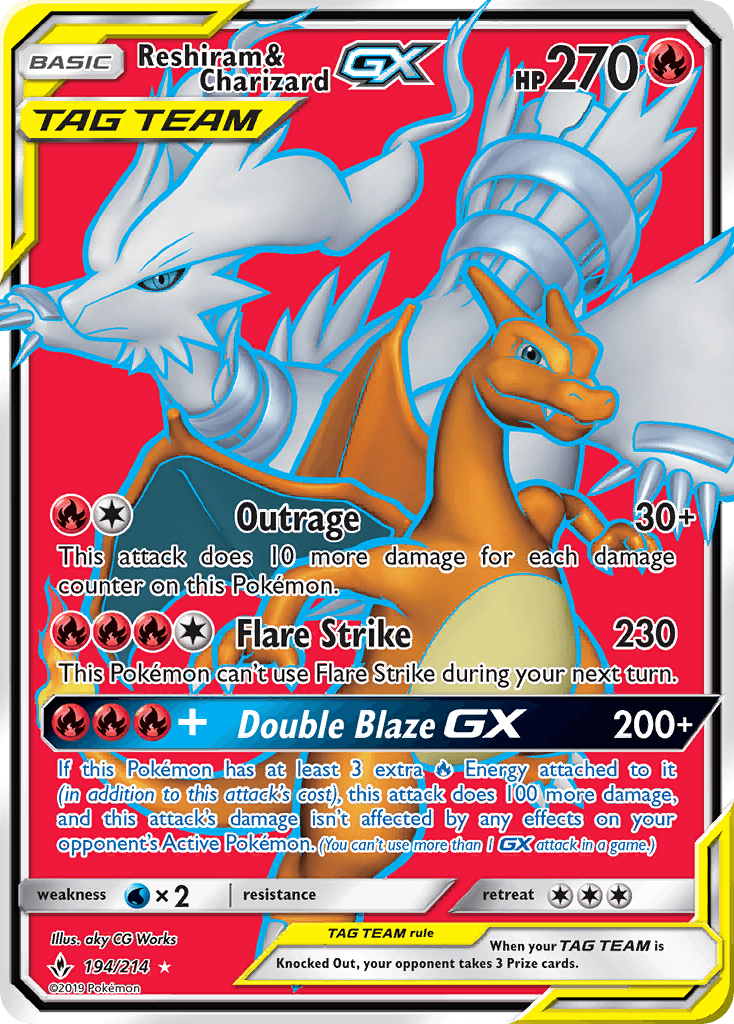 Reshiram & Charizard-GX SM10-194