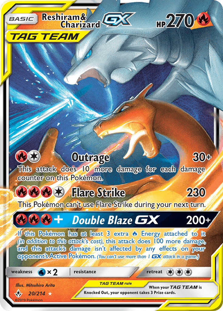 Reshiram & Charizard-GX SM10-20