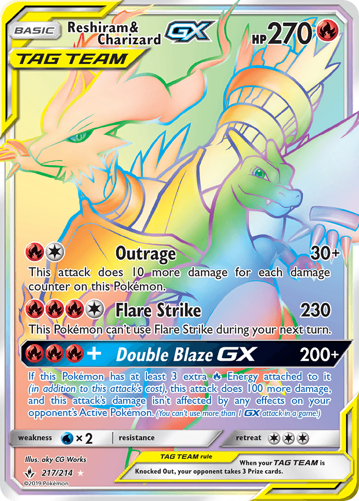 Reshiram & Charizard-GX SM10-217