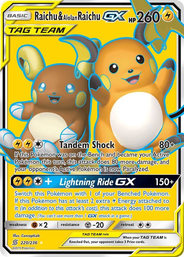 Raichu & Alolan Raichu-GX SM11-220