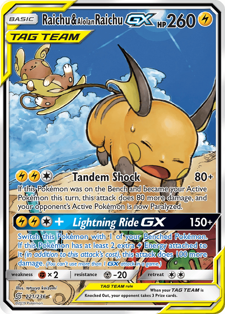 Raichu & Alolan Raichu-GX SM11-221