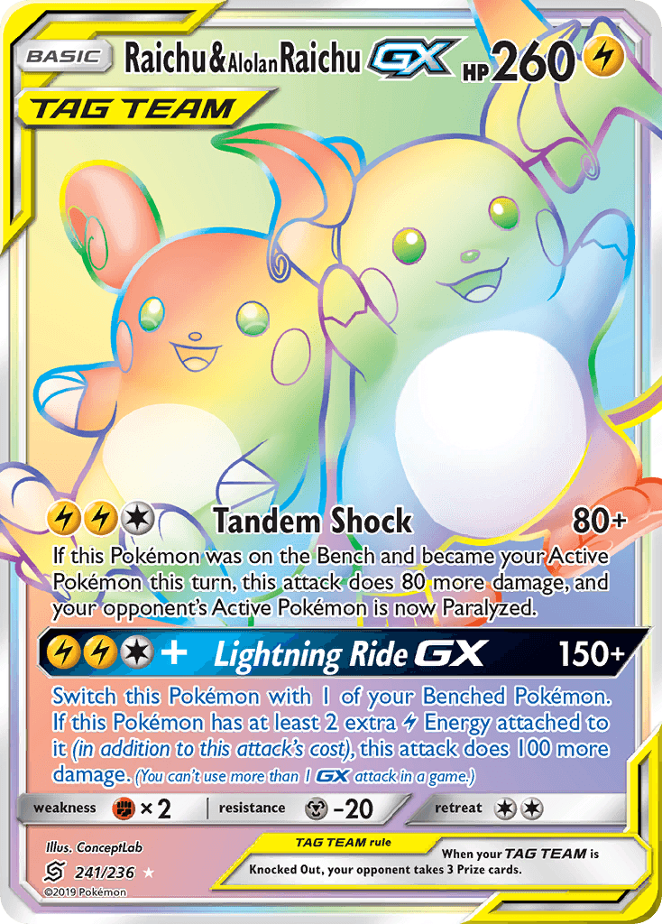 Raichu & Alolan Raichu-GX SM11-241