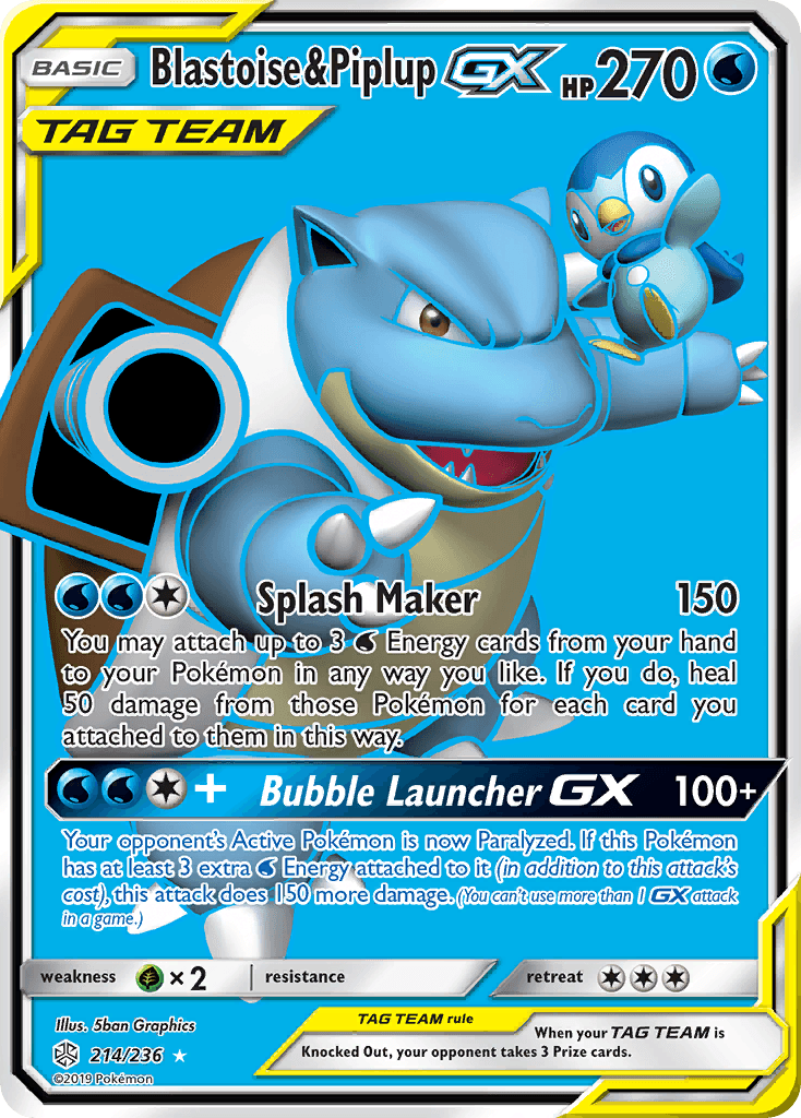 Blastoise & Piplup-GX SM12-214