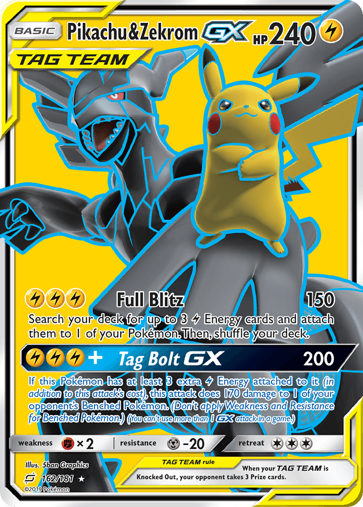 Pikachu & Zekrom-GX SM9-162