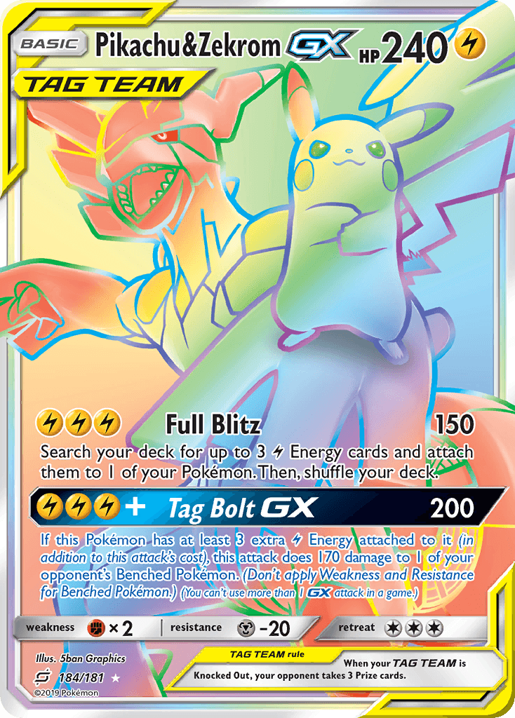 Pikachu & Zekrom-GX SM9-184