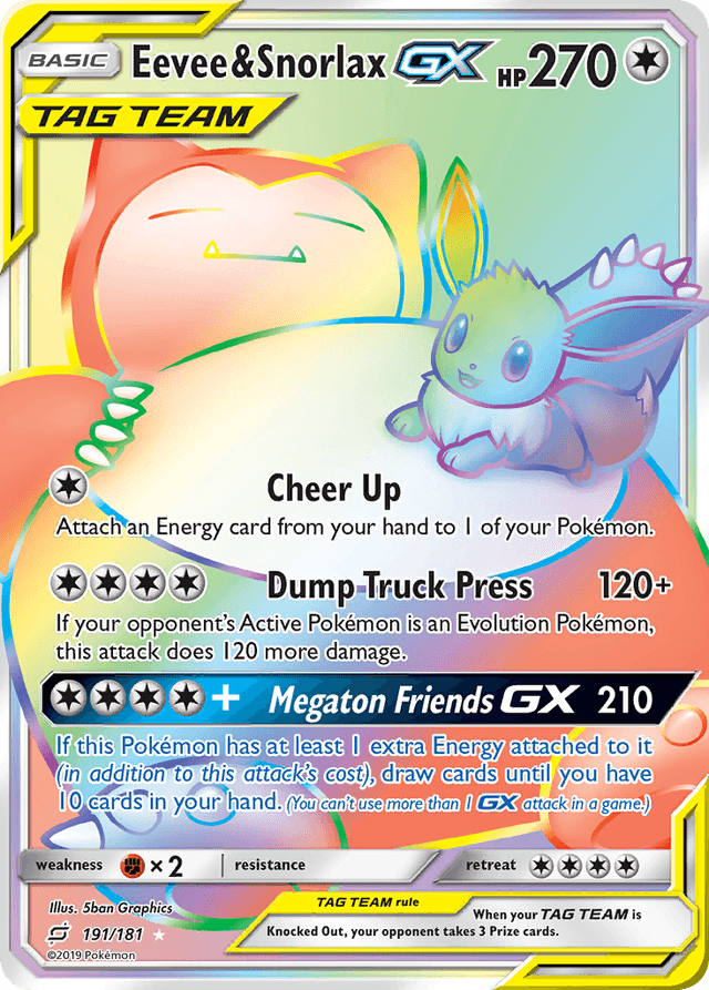 Eevee & Snorlax-GX SM9-191