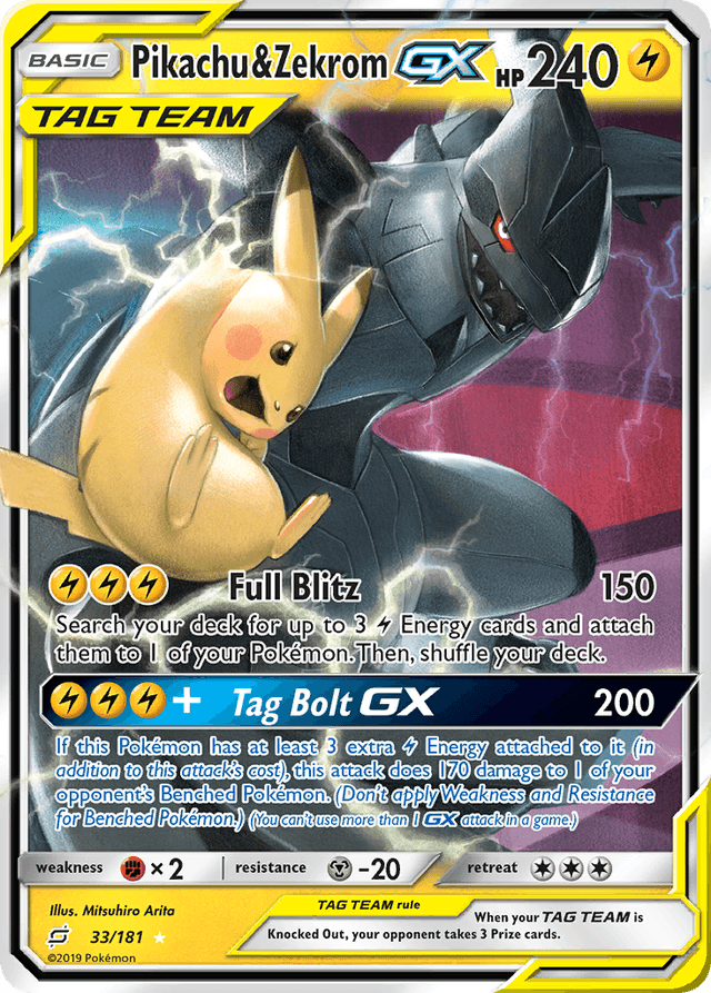 Pikachu & Zekrom-GX SM9-33