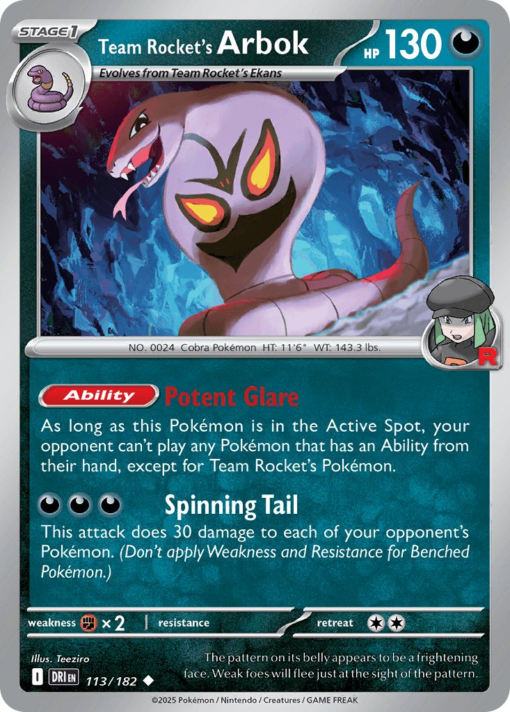 Team Rocket's Arbok SV10-113