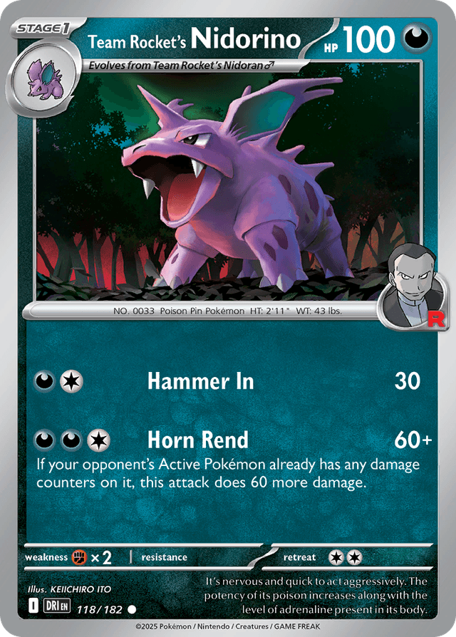 Team Rocket's Nidorino SV10-118