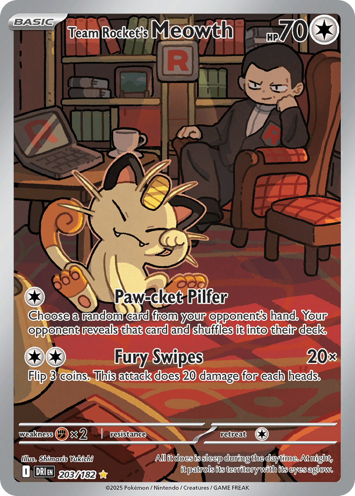 Team Rocket's Meowth SV10-203