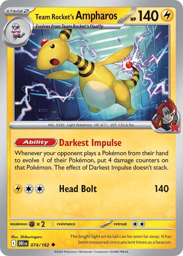 Team Rocket's Ampharos SV10-74
