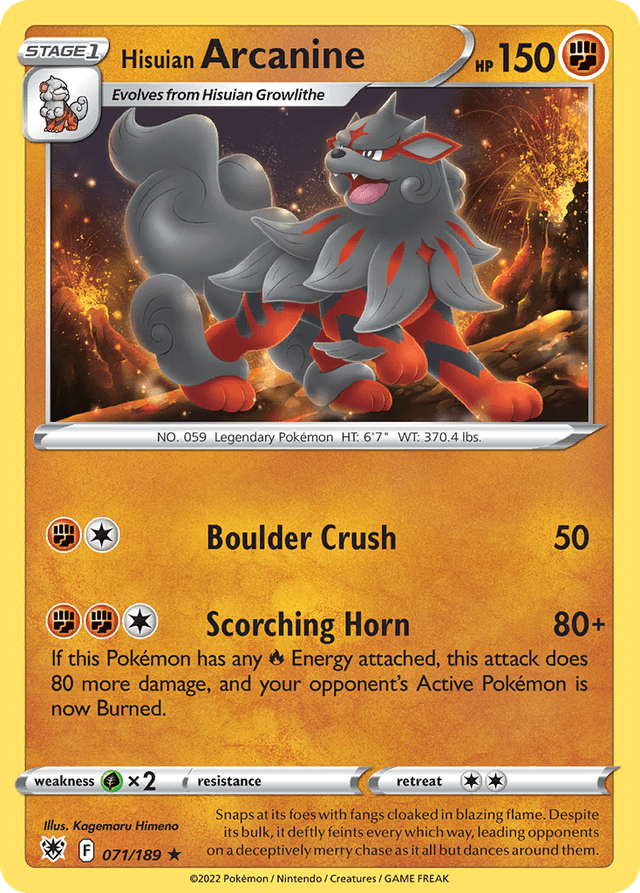 Hisuian Arcanine SWSH10-71