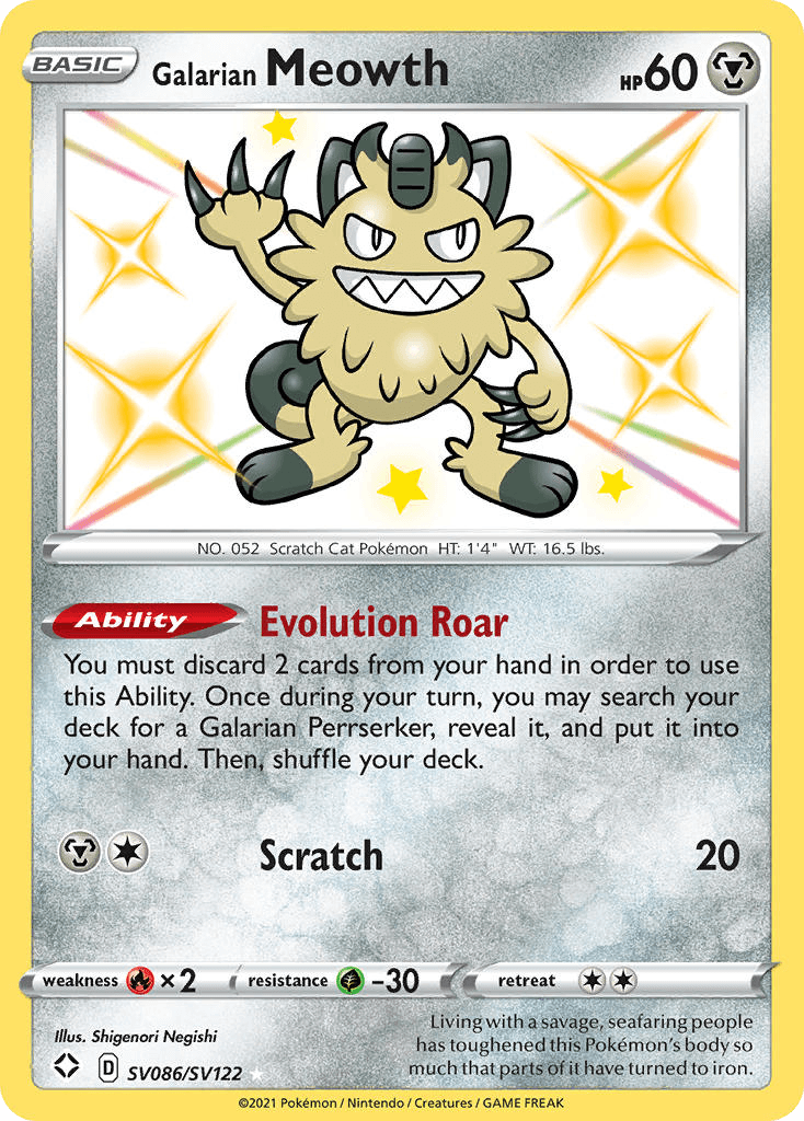 Galarian Meowth SWSH45SV-SV086