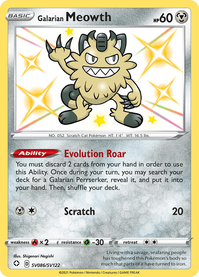 Galarian Meowth SWSH45SV-SV086