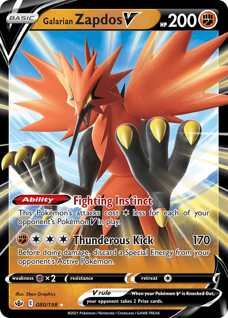 Galarian Zapdos V SWSH6-80