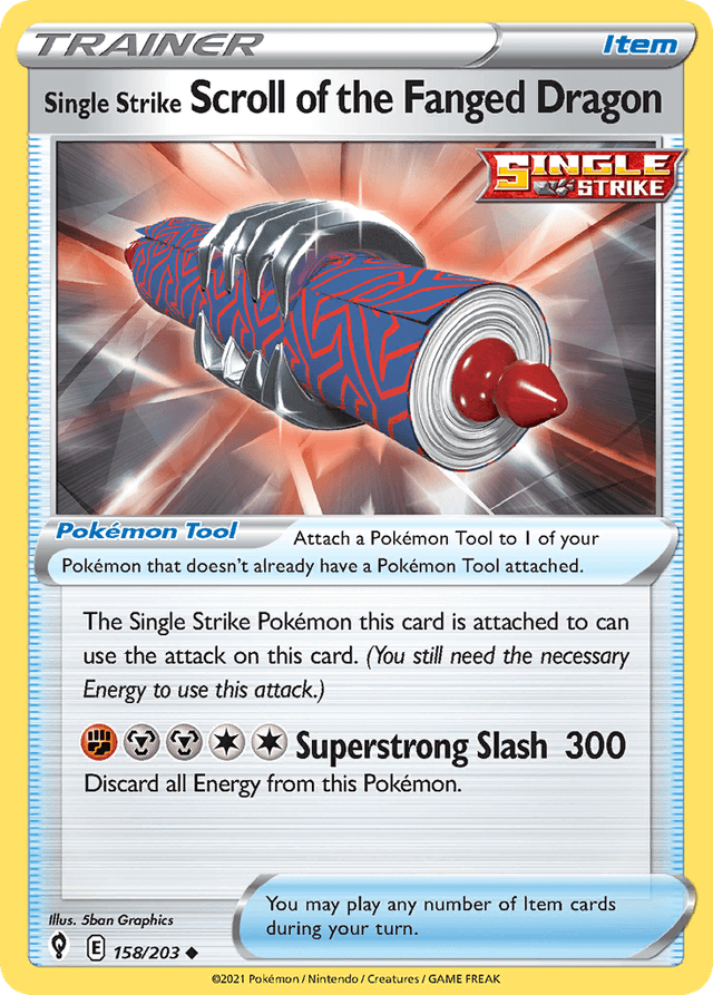 Single Strike Scroll of the Fanged Dragon SWSH7-158