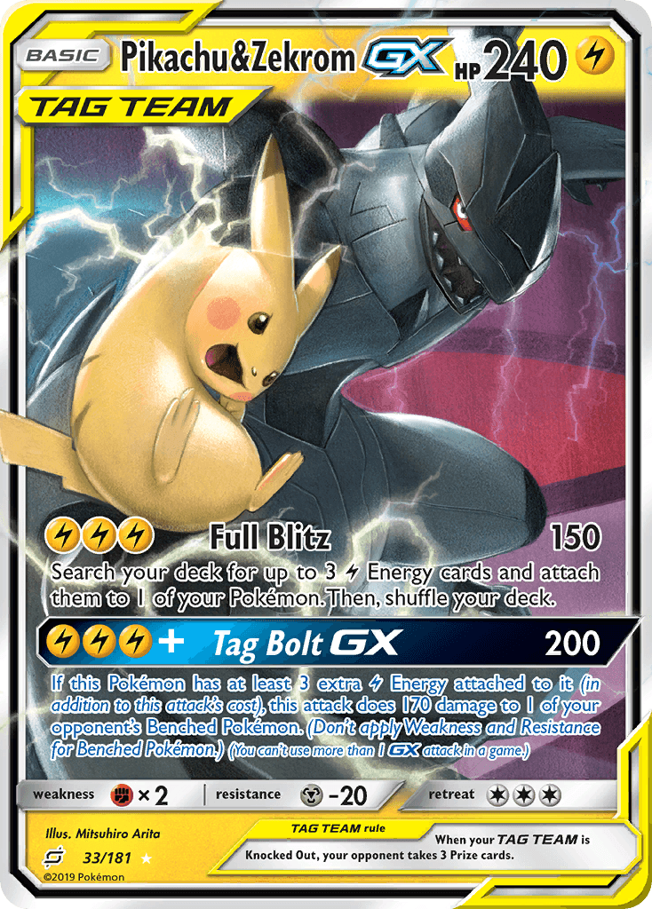 Pikachu & Zekrom-GX SM9-33