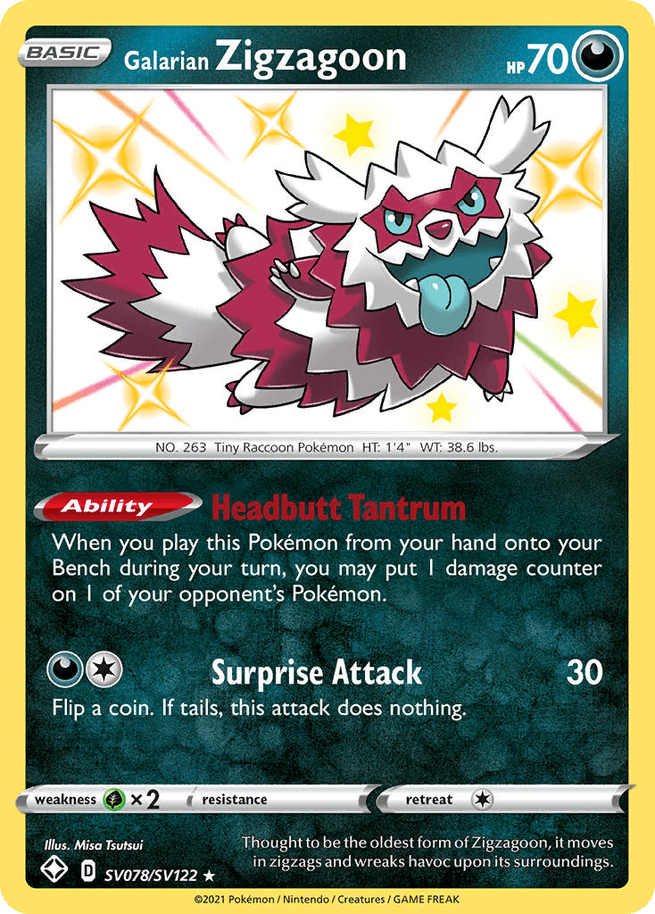 Galarian Zigzagoon SWSH45SV-SV078