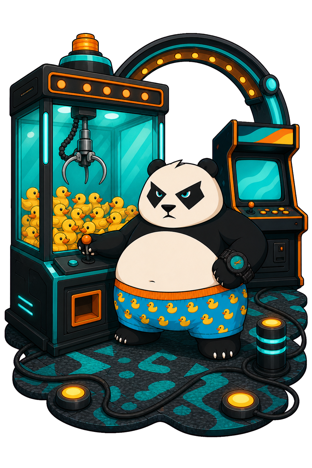 Kabu at an arcade claw machine