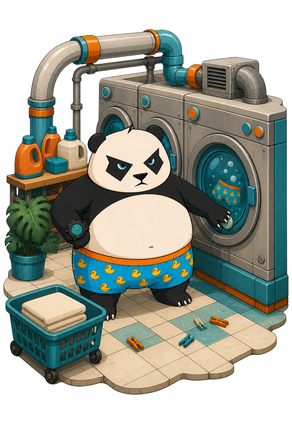 Kabu supervising a laundromat-style data cleaning process
